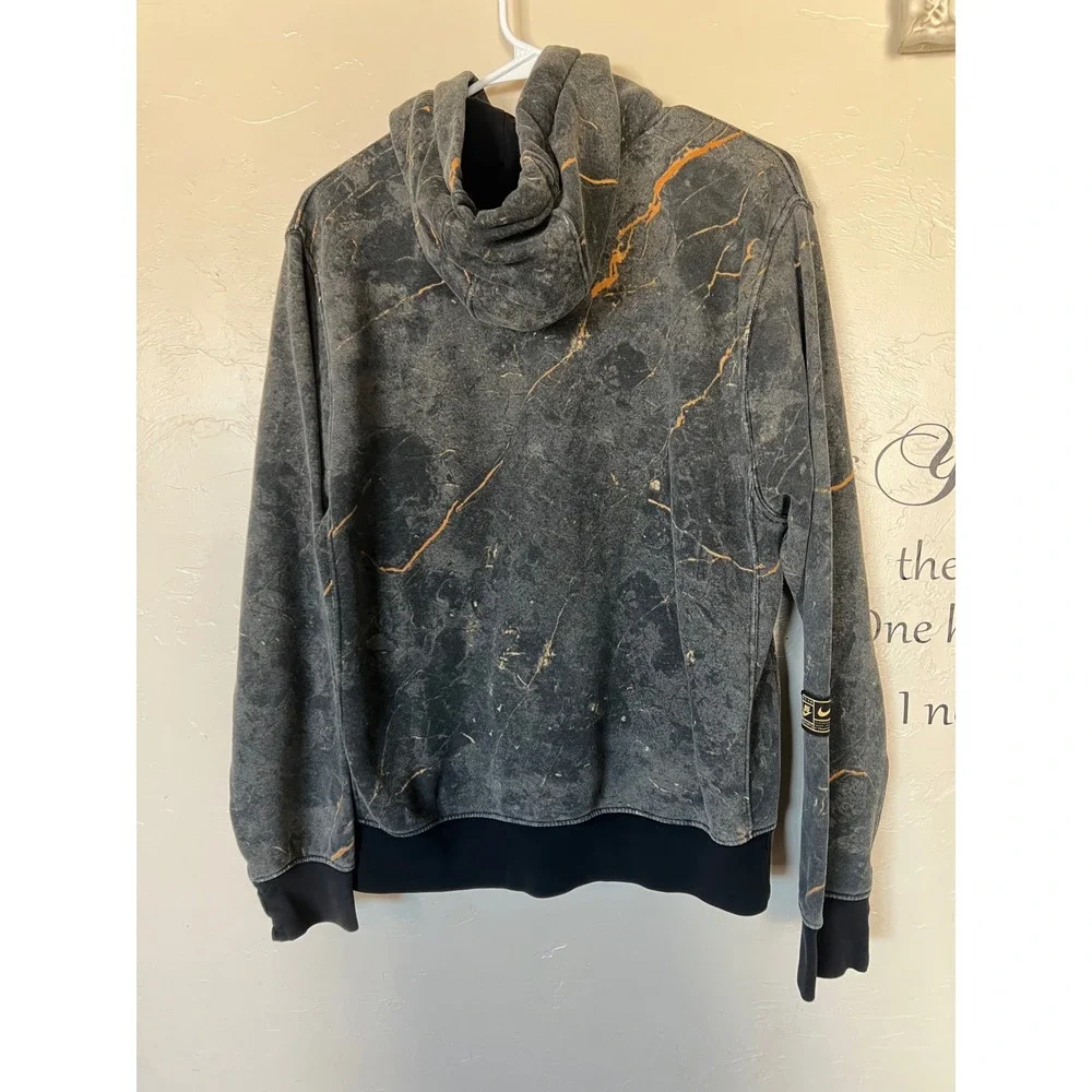 Nike Men's NSW Club Pullover‎ Hoodie Marble Print Gold Accent Sportswear Size S